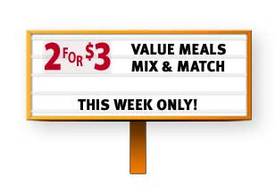 2 for $3 Double Span Over